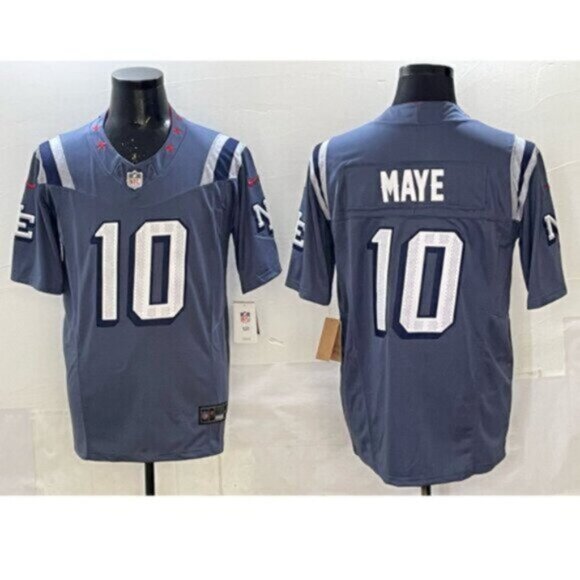 Mens Kids Youths Drake Maye Vapor Stitched Jersey Storm Blue - Picture 2 of 2